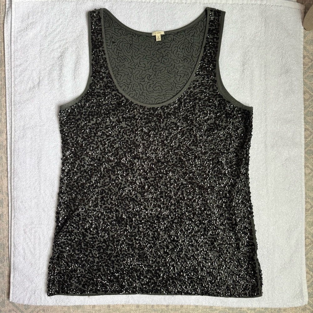 J. Crew Black Sequin Tank Top